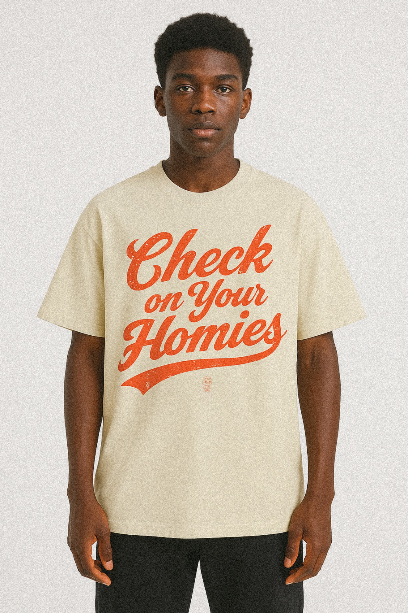 CHECK ON YOUR HOMIES TEE (ORANGE CRUSH)
