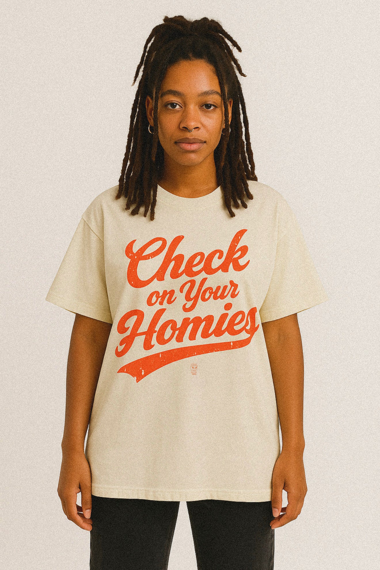 CHECK ON YOUR HOMIES TEE (ORANGE CRUSH)